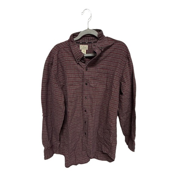 L.L. Bean Other - LL Bean Shirt Mens Large Tall Button Down Red White Check Traditional Fit